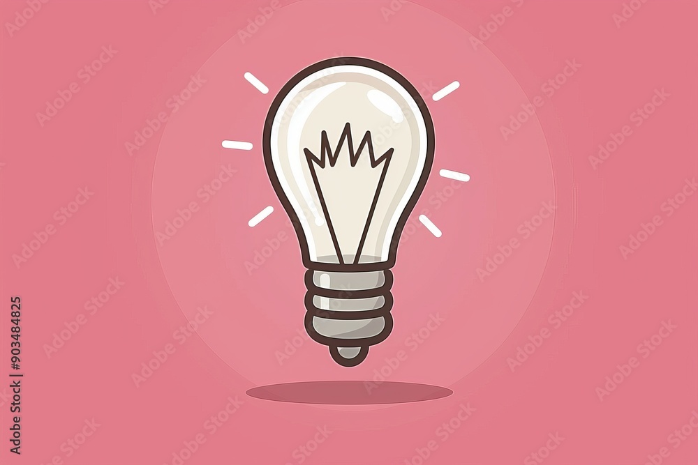 Minimalistic light bulb illustration on a pink background symbolizing ideas Minimalistic light bulb illustration on a pink background symbolizing ideas