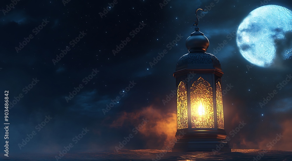 Islamic Arabian design background with beautiful lantern Islamic Arabian design background with beautiful lantern