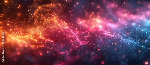 Abstract Cosmic Nebula with Glittering Lights