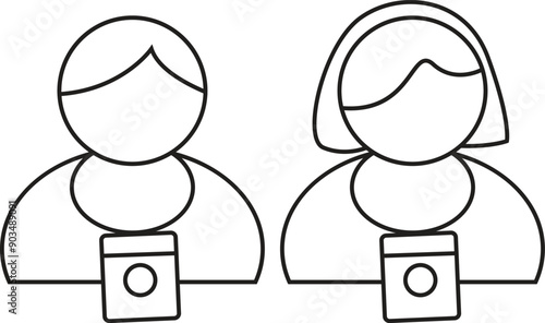 Vote Manual Line Icon, Outline Vector Symbol Illustration. Editable Stroke.