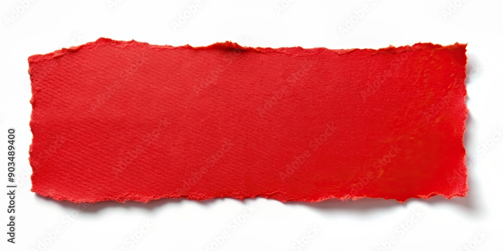 Red paper sticker isolated with torn edges , torn, ripped, adhesive, isolated, blank, background, tag, label Red paper sticker isolated with torn edges , torn, ripped, adhesive, isolated, blank, background, tag, label