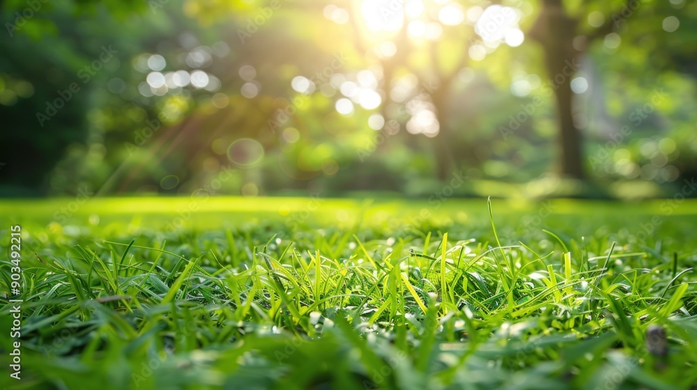 Closeup of Lush Green Grass in a Sunny Garden Closeup of Lush Green Grass in a Sunny Garden