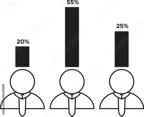 Vote Manual Line Icon, Outline Vector Symbol Illustration. Editable Stroke.