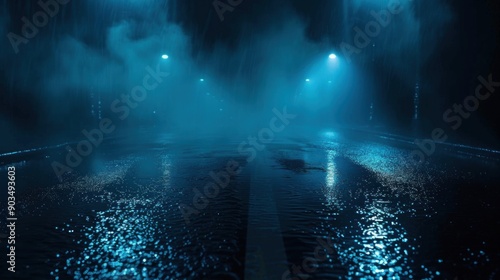 Rainy Night Street Lights photo