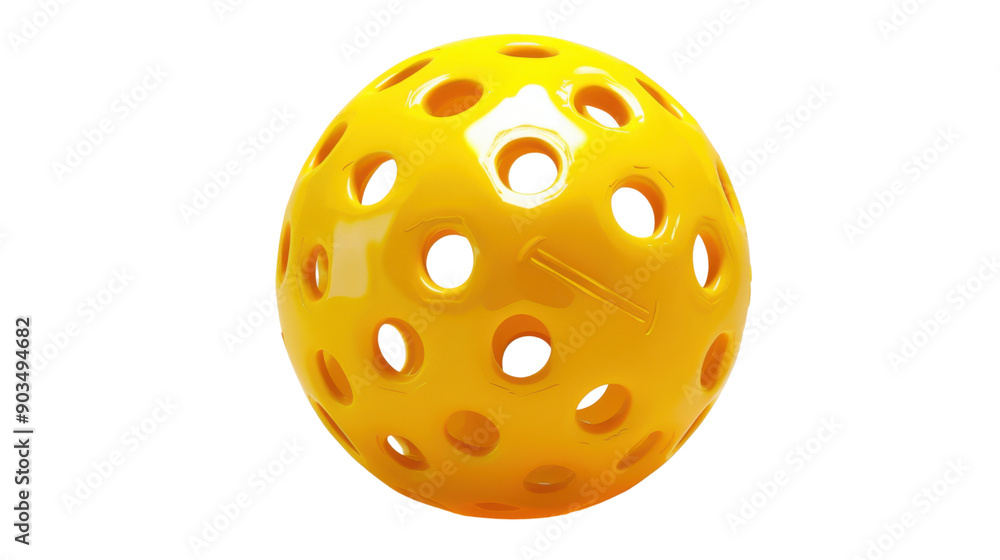 Obraz premium Yellow pickleball on transparent background 