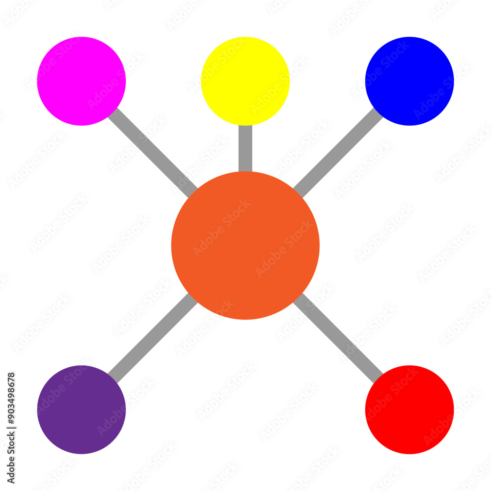 Mind Map Vector Flat Icon Design Mind Map Vector Flat Icon Design
