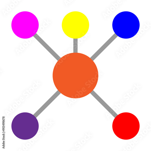 Mind Map Vector Flat Icon Design