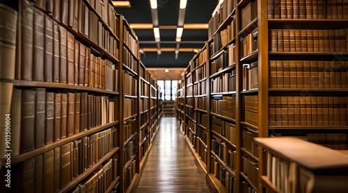 Wallpaper Mural College Library Bookshelves with Old Textbooks Torontodigital.ca