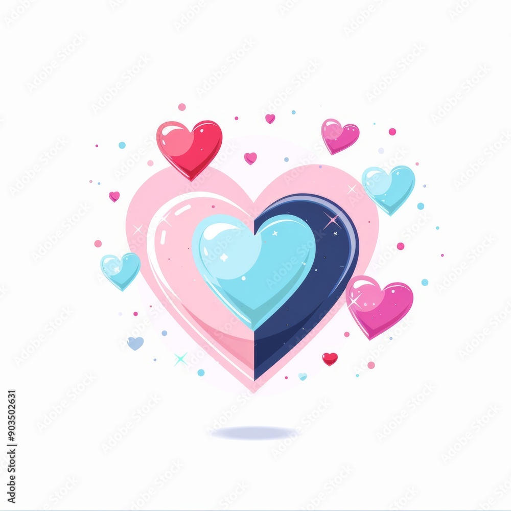 A simple heart icon with a geometric twist, conveying love through modern design. A simple heart icon with a geometric twist, conveying love through modern design.