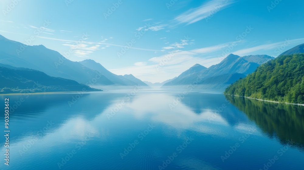 Serene Mountain Lake with Reflections Serene Mountain Lake with Reflections