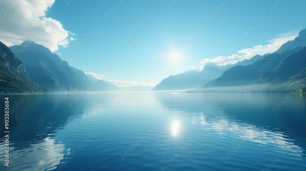 Sunrise Over Serene Mountain Lake Sunrise Over Serene Mountain Lake