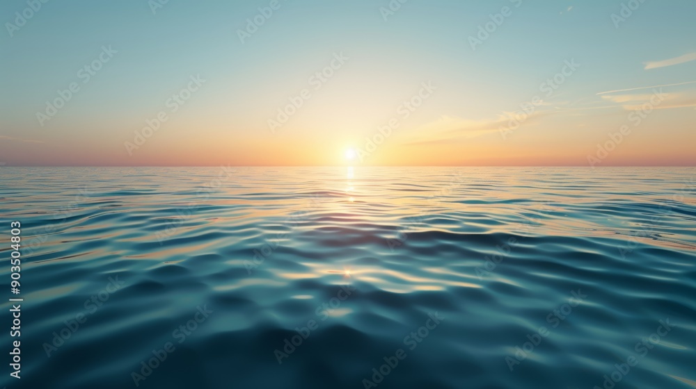 Obraz premium Peaceful Ocean Waves at Sunset
