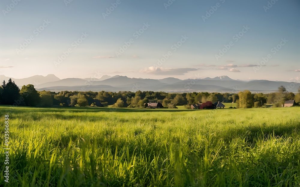 Idyllic mountain landscape in the Alps with blooming meadows in springtime Idyllic mountain landscape in the Alps with blooming meadows in springtime