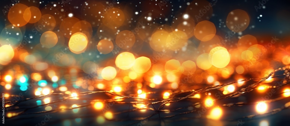 Warm Lights & Bokeh with Snowfall Warm Lights & Bokeh with Snowfall