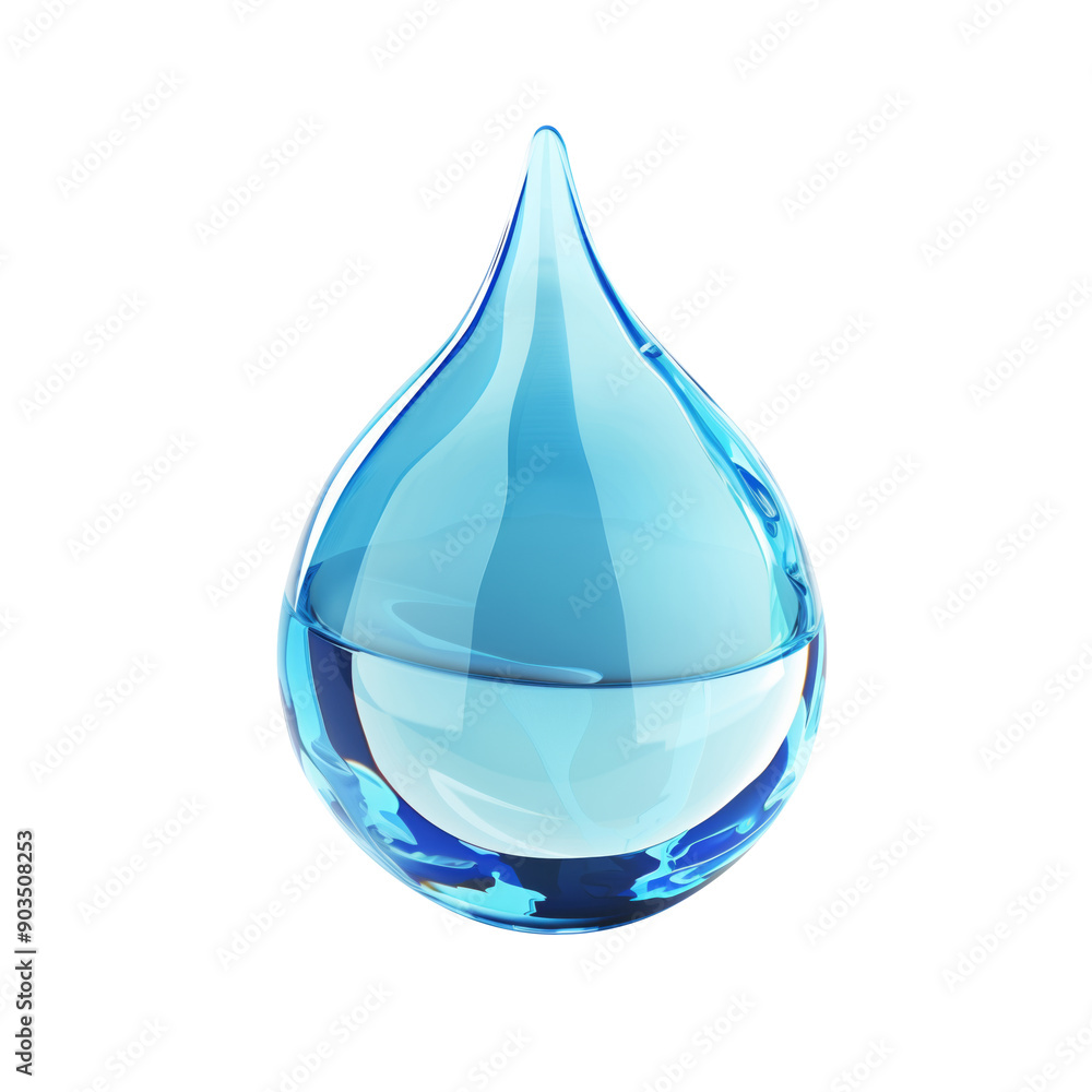 3D Water Droplet icon, on isolated transparent background 3D Water Droplet icon, on isolated transparent background