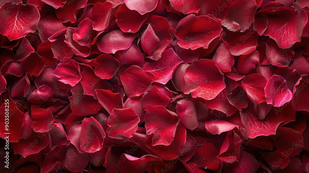 Red rose petals forming a lush and romantic background with rich textures and deep colors. Red rose petals forming a lush and romantic background with rich textures and deep colors.