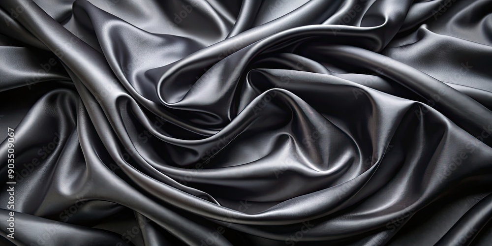 Fototapeta premium Luxurious black silk satin background, elegant and sophisticated , luxury, smooth, elegant, glamorous, dark, fabric, texture, silk