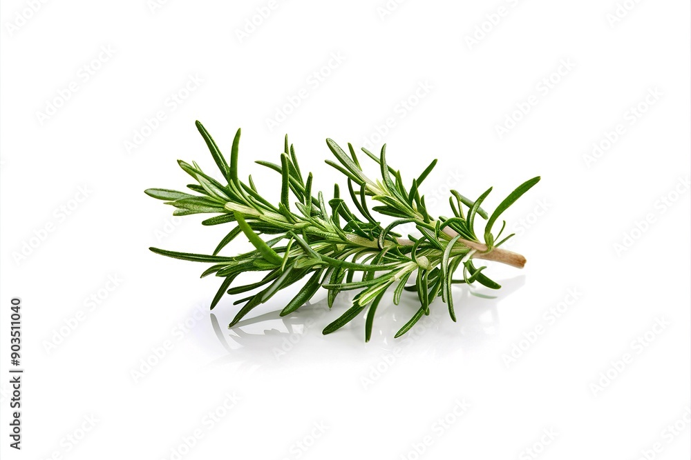 Branch of fresh rosemary isolated on white background Branch of fresh rosemary isolated on white background