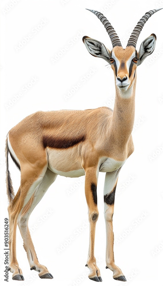 Wild rare animals saiga antelope, endangered in their natural habitat Wild rare animals saiga antelope, endangered in their natural habitat