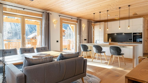 Wallpaper Mural Modern Interior with Light Wooden Finishes Torontodigital.ca