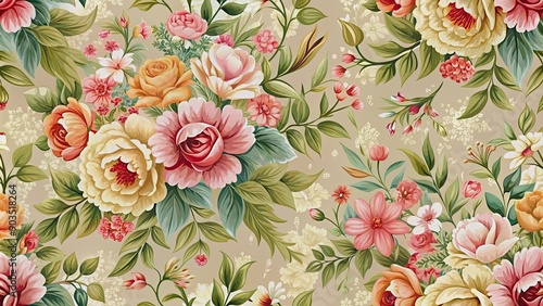 Wallpaper Mural Abstract elegance seamless pattern with floral background, abstract, elegance, seamless, pattern, floral, background, design Torontodigital.ca