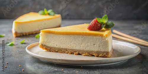 Delicious cheesecake with a golden crust and a creamy filling , dessert, sweet, baked, pastry, gourmet, creamy