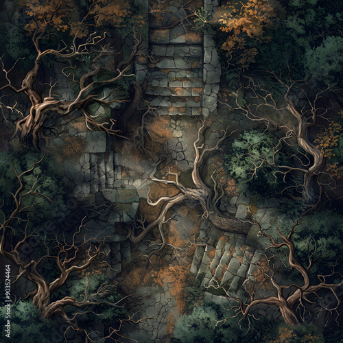 Top-Down Spooky Horror Cursed Battle Map | RPG and DnD Game Background