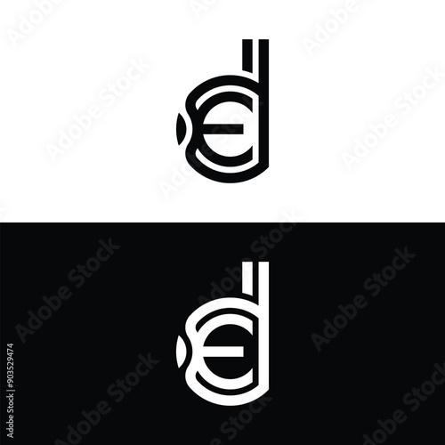 ED or DE letter logo design vector