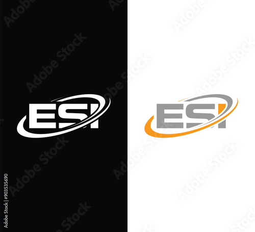 ESI letter logo design vector