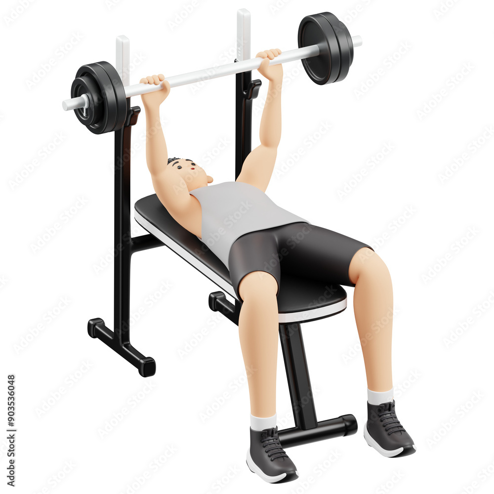 Fototapeta premium 3D Character Man Exercise Bench Press