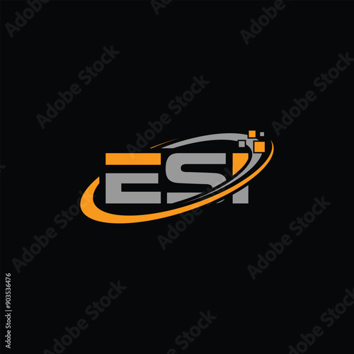 ESI letter logo design vector
