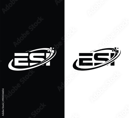 ESI letter logo design vector