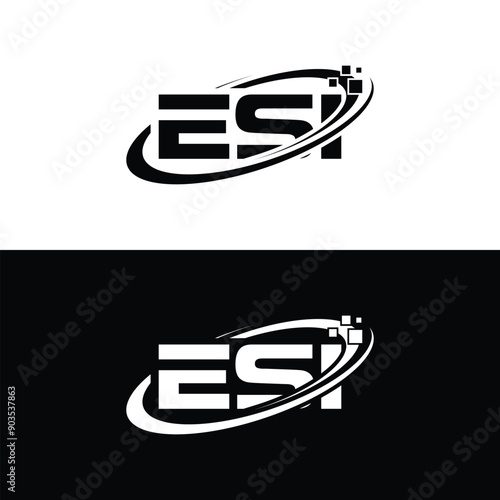 ESI letter logo design vector