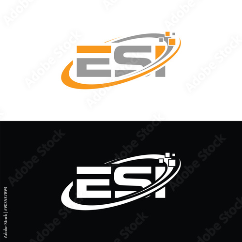 ESI letter logo design vector