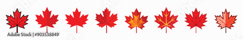 A simple Maple leaf icon, Maple leaf vector icon. Maple leaf vector illustration. Red Canadian autumn maple leaf icon, Canada Maple Leaf Logo