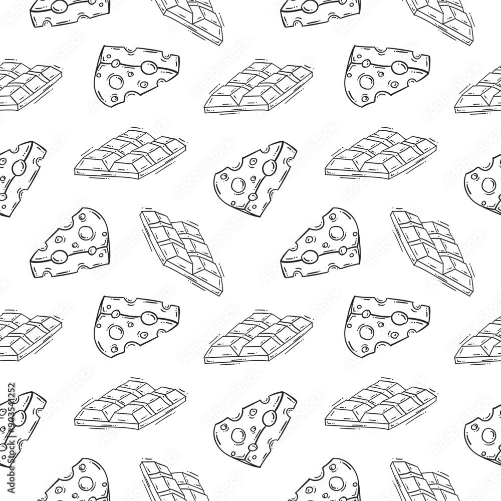 food pattern, seamless pattern of food and beverage in hand drawn style pattern background food pattern, seamless pattern of food and beverage in hand drawn style pattern background
