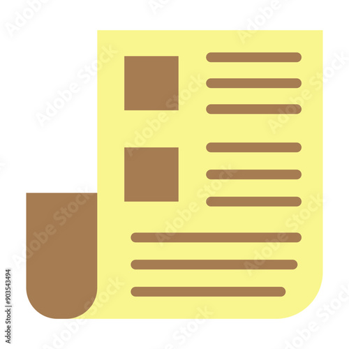 Newspaper Vector Flat Icon Design