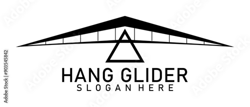 hang glider fly logo illustration design vector