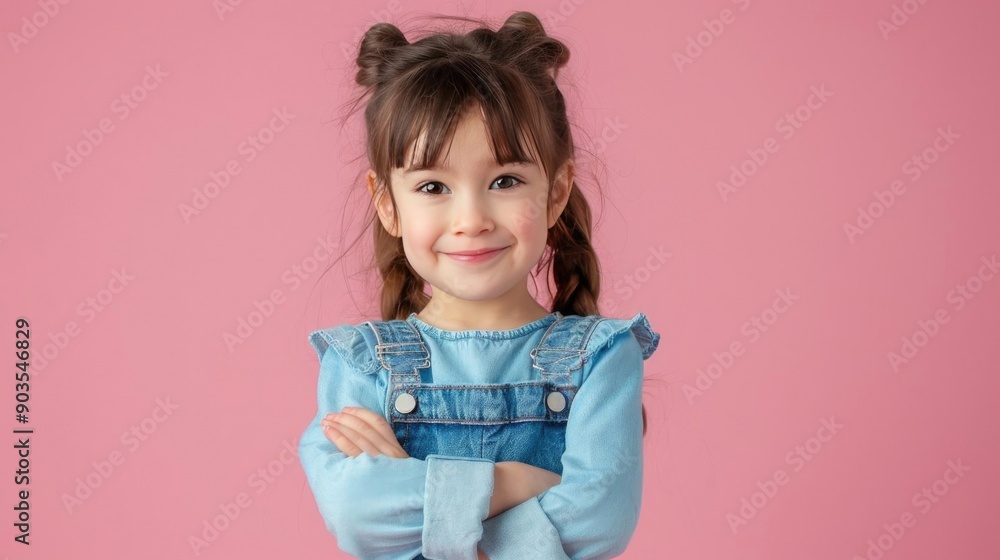 Portrait photography of a cute little Artist professional happy smiling arm crossing, studio shot isolated on single color background ,editorial style, shoot by DSLR. Portrait photography of a cute little Artist professional happy smiling arm crossing, studio shot isolated on single color background ,editorial style, shoot by DSLR.
