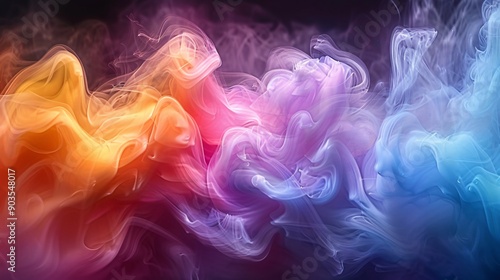 Abstract Swirling Smoke in Vibrant Hues