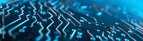 Futuristic Digital Wireframe of High-Tech Gadget with Glowing Blue and Silver Lines on Gradient Background. Perfect for Tech Content.