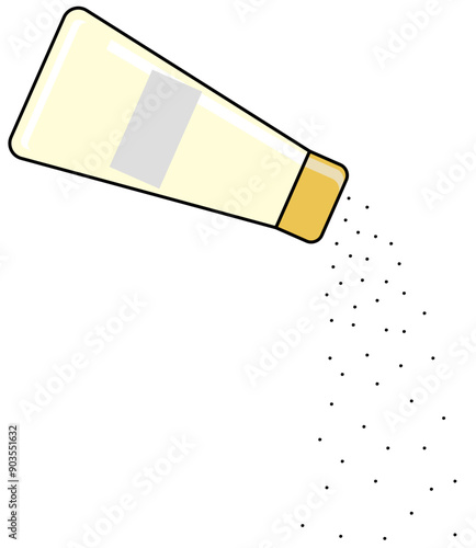 salt bottle sprinkling powder or salt or sugar flat design. graphic element of vector illustration about seasoning, restaurant, recipe, cooking. no people.