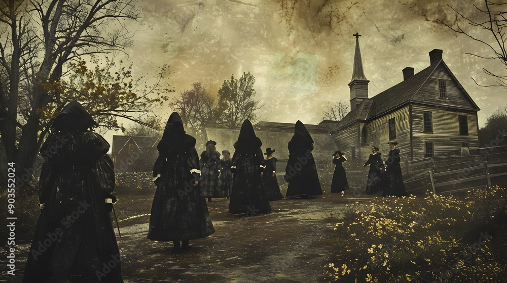 custom made wallpaper toronto digitalHaunting Imagery of the Salem Witch Trials in Colonial Massachusetts