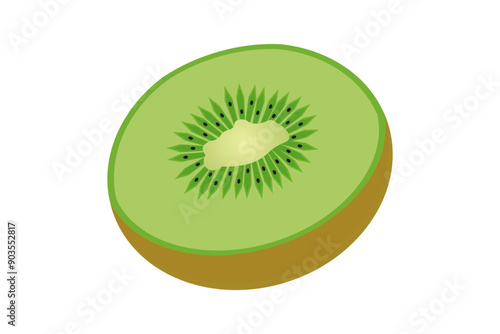 kiwi slices fruit illustration vector. Illustration kiwi isolated on white backgrounds