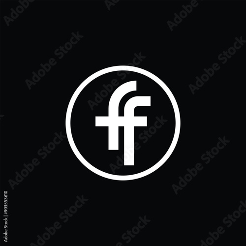 FF letter logo design in a circle