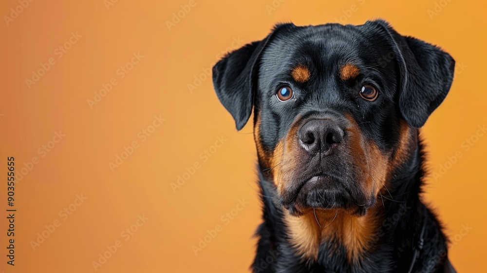 Close-up Portrait of a Black and Tan Rottweiler Dog Close-up Portrait of a Black and Tan Rottweiler Dog