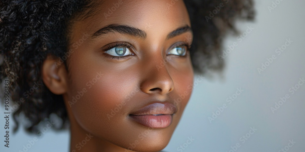 Serene close-up of a beautiful African-American woman Serene close-up of a beautiful African-American woman