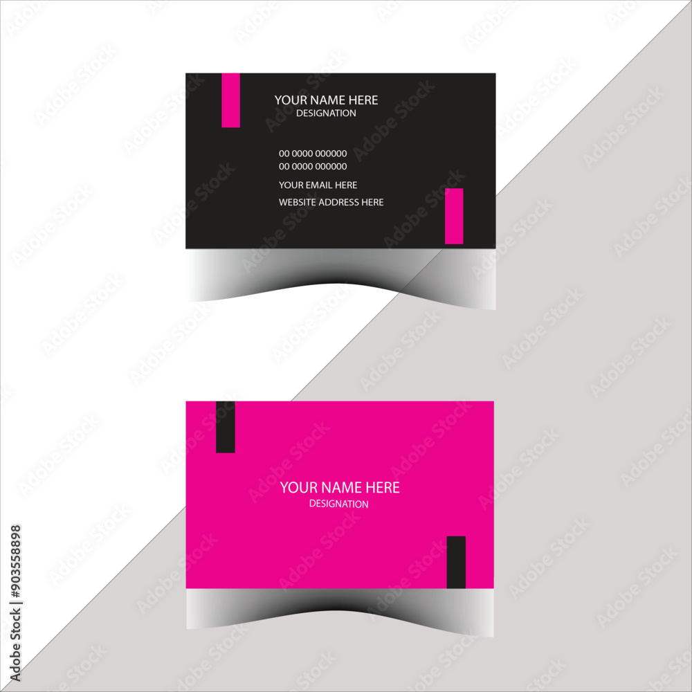Creative Company Modern Black Pink Standard Business card Simple Template Creative Company Modern Black Pink Standard Business card Simple Template