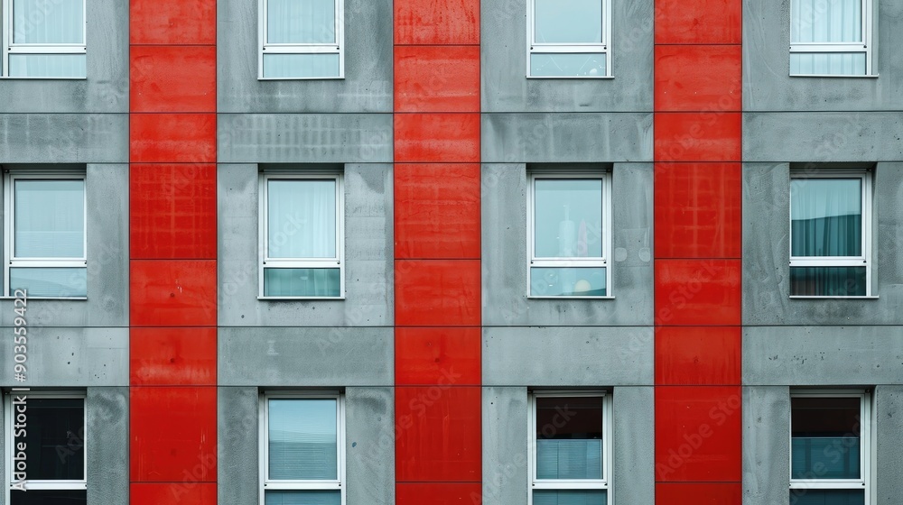 Building with Grey and Red Facade Building with Grey and Red Facade