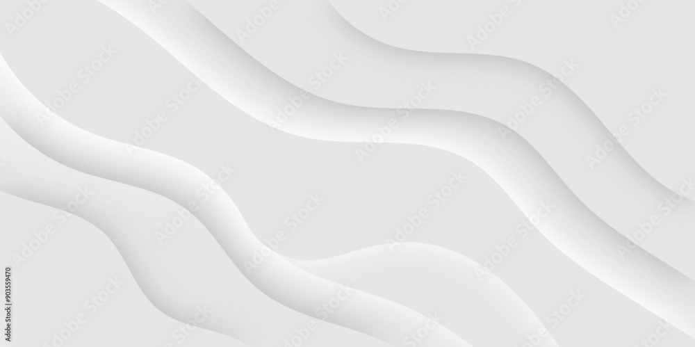 Obraz premium White and light gray background luxurious abstract texture. Sparkling with soft beautiful paper waves smooth and clean modern abstract wave curve line banner background design.